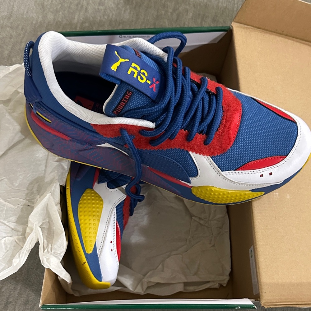 Puma RS-X Blue and Red Sneakers with Yellow Accents Men’s Size 10